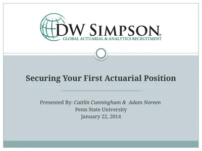 Securing Your First Actuarial Position