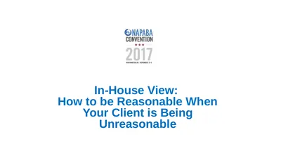 In-House View: How to be Reasonable When Your