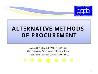 ALTERNATIVE METHODS OF PROCUREMENT CAPACITY