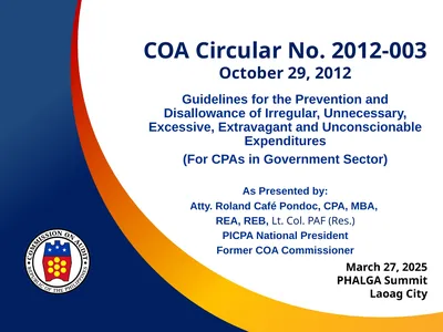 COA Circular No. 2012-003 October 29, 2012