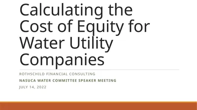 Calculating the Cost of Equity for Water Utility