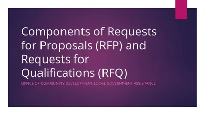 Components of Requests for Proposals (RFP) and