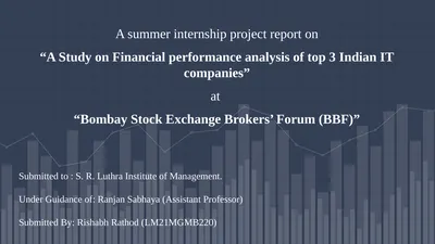 A summer internship project report on “A Study on