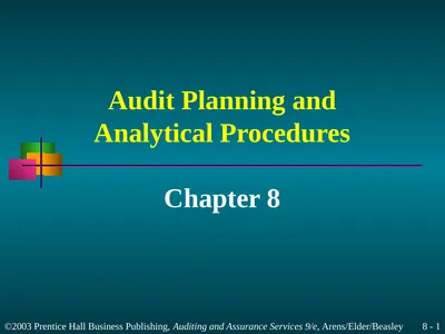 Audit Planning and Analytical Procedures Chapter 8
