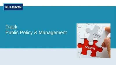 Track Public Policy & Management Faculty of