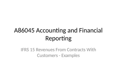 A86045 Accounting and Financial Reporting IFRS 15