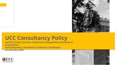 UCC Consultancy Policy Rachel O'Leary, Director of