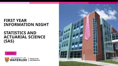 First Year Information night Statistics and