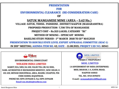 PRESENTATION FOR ENVIRONMENTAL CLEARANCE