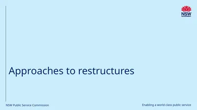 Approaches to restructures NSW Public Service