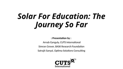 Solar For Education: The Journey So Far :