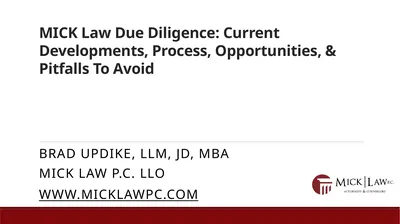 MICK Law Due Diligence: Current Developments,
