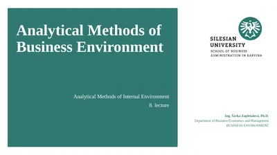 Analytical Methods of Business Environment