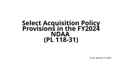 Select Acquisition Policy Provisions in the FY2024