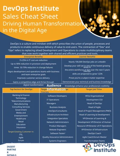 DevOps Institute Sales Cheat Sheet Driving Human