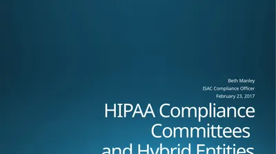 HIPAA Compliance Committees and Hybrid Entities