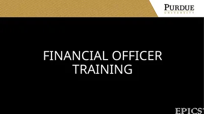 Financial officer Training Your role as the