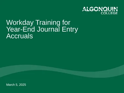 Workday Training for Year-End Journal Entry
