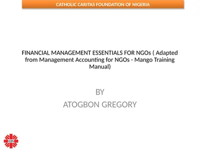 FINANCIAL MANAGEMENT ESSENTIALS FOR NGOs ( Adapted