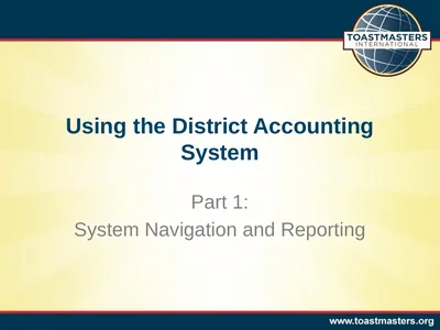 Using the District Accounting System Part 1: