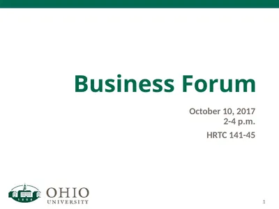 Business Forum October 10, 2017 2-4 p.m. HRTC
