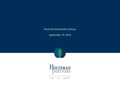 Financial Statements Literacy September 19, 2018