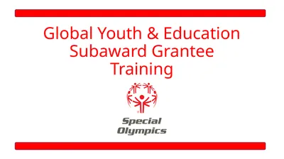 Global Youth & Education Subaward Grantee Training