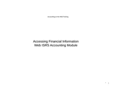 Accounting on the Web Training 1 Accessing