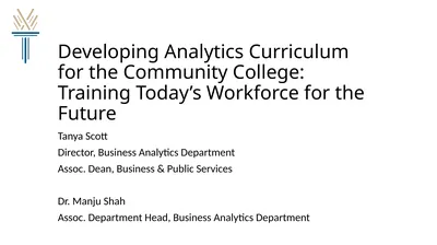 Developing Analytics Curriculum for the Community