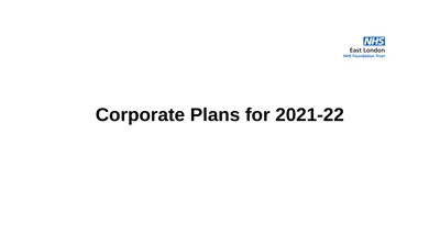 Corporate Plans for 2021-22 Access, Demand,