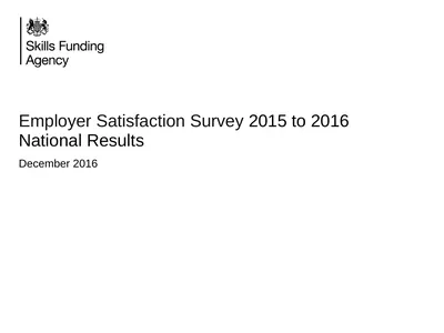 Employer Satisfaction Survey 2015 to 2016 National