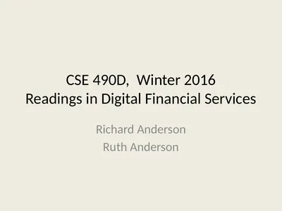 CSE 490D, Winter 2016 Readings in Digital