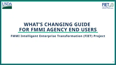 What’s Changing Guide for FMMI Agency End Users