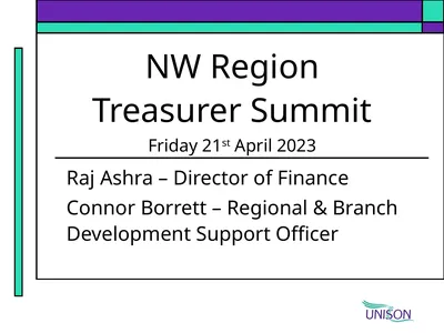 Raj Ashra – Director of Finance Connor Borrett –