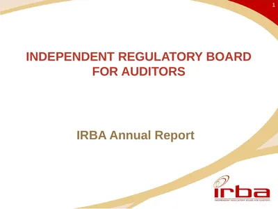 INDEPENDENT REGULATORY BOARD FOR AUDITORS IRBA