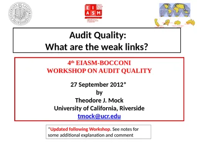 Audit Quality: What are the weak links? 4th