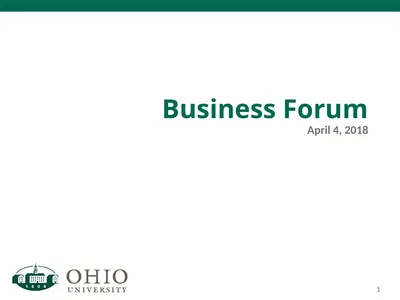 Business Forum April 4, 2018 Agenda Post Awards