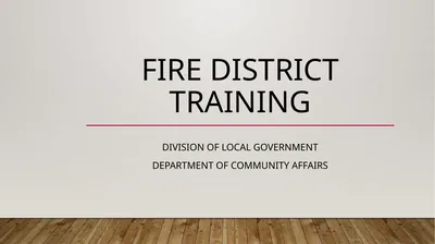 Fire District Training Division of Local