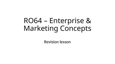 RO64 – Enterprise & Marketing Concepts Revision