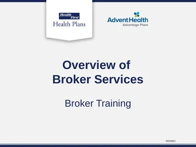 Overview of Broker Services Broker Training