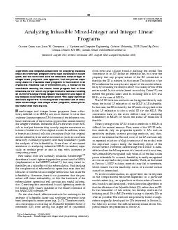AnalyzingInfeasibleMixed-IntegerandIntegerLinearUIEUANDW.CSystemsandCo