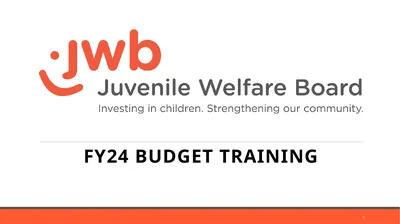 FY24 Budget Training 1 Agenda 01 Questions &