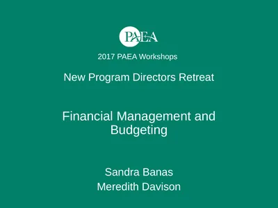 Financial Management and Budgeting Sandra Banas