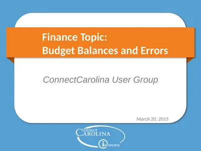 Finance Topic: Budget Balances and Errors