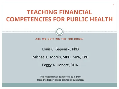Are we getting the job done? TEACHING FINANCIAL