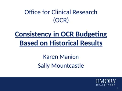 Consistency in OCR Budgeting Based on Historical