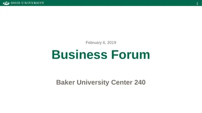 Business Forum February 6, 2019 Baker University