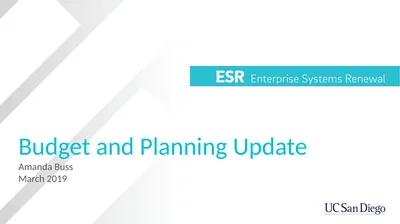 Budget and Planning Update Amanda Buss March 2019