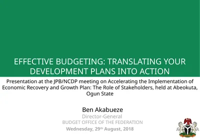 0 EFFECTIVE BUDGETING: TRANSLATING YOUR