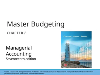 Master Budgeting Chapter 8 Managerial Accounting